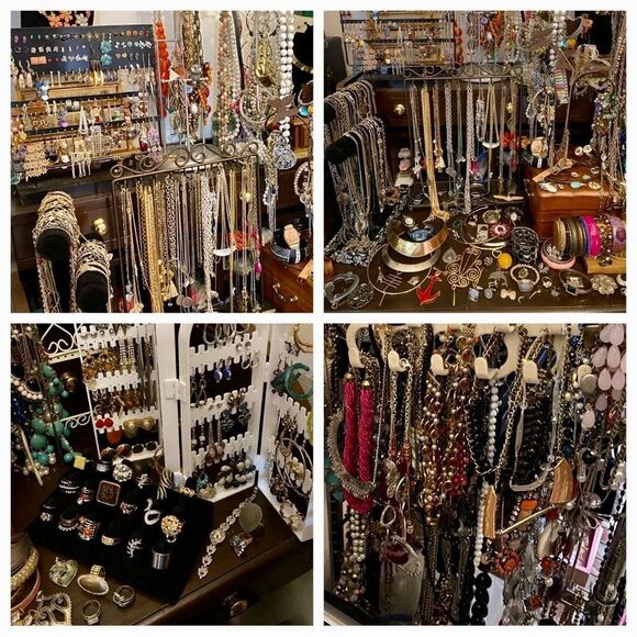 Vintage Estate Costume Jewelry 1 Pound LB Lots, Signed And Unsigned All wearable - Picture 3 of 12